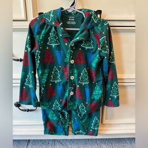 Carter's Green Christmas Tree Kids Pajamas Cotton Size 4